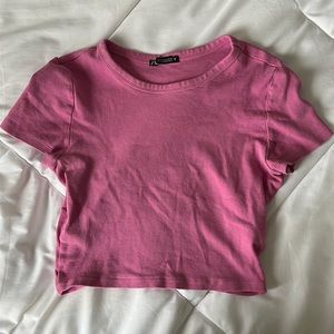 Zara pink cropped tee
